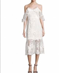 Three Floor Cold-Shoulder Dress